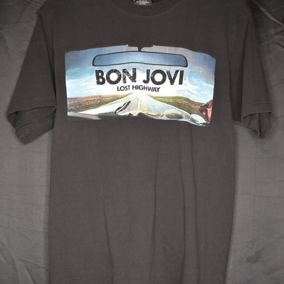 Bon Jovi Lost Highway Concert Tour T-Shirt Men's Medium 2007 Live In Your Face - Picture 1 of 6